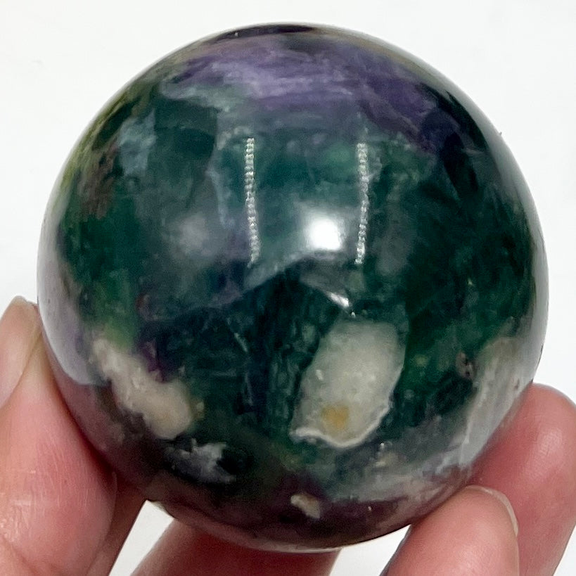 Fluorite Purple Green Sphere Healing Crystal Ball 255g 53mm