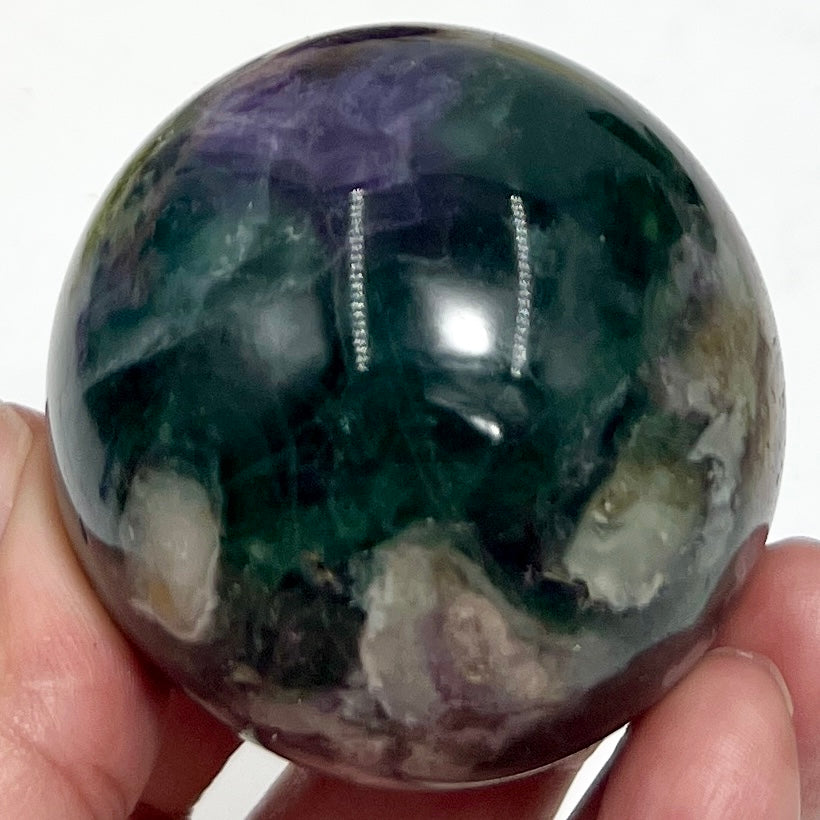 Fluorite Purple Green Sphere Healing Crystal Ball 255g 53mm