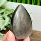 Silver Sheen Obsidian Flame Healing Crystal Deco 76g 65mm