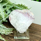 Flower Agate with Pink Purple Amethyst Quartz Heart with Stand Crystal 250g