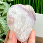 Flower Agate with Pink Purple Amethyst Quartz Heart with Stand Crystal 250g