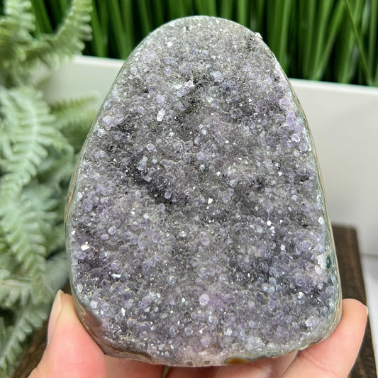 Grey Amethyst Geode Cluster Cave Healing Natural Crystal 580g