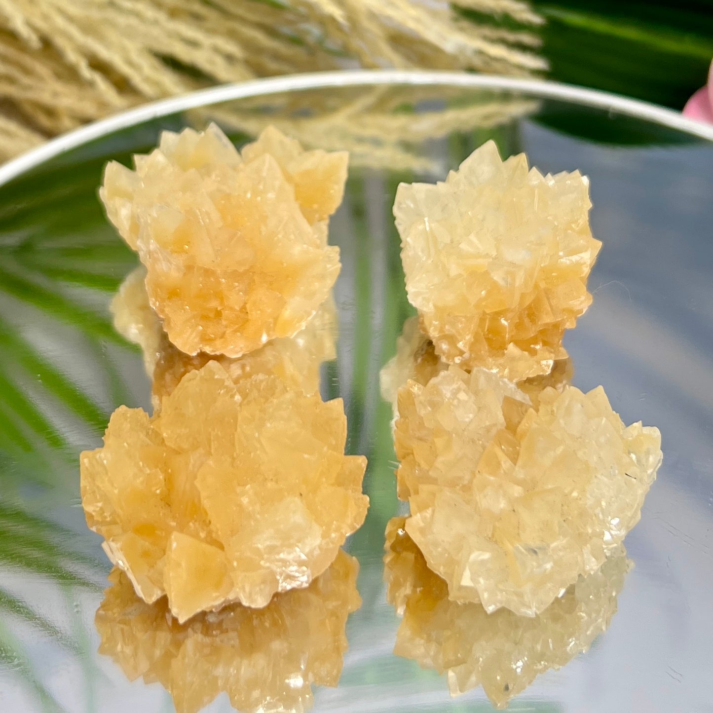 Yellow Calcite Clusters Natual Raw Specimens Healing Crystals