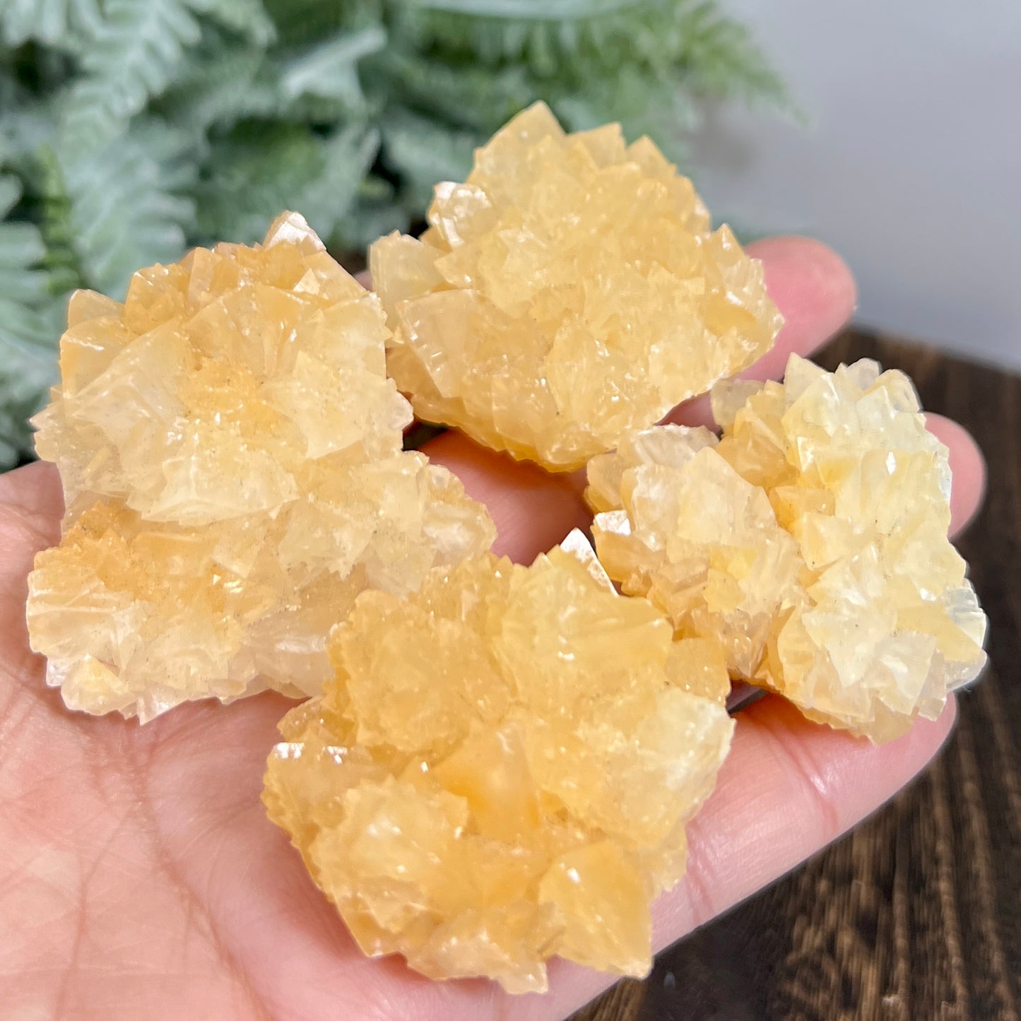 Yellow Calcite Clusters Natual Raw Specimens Healing Crystals