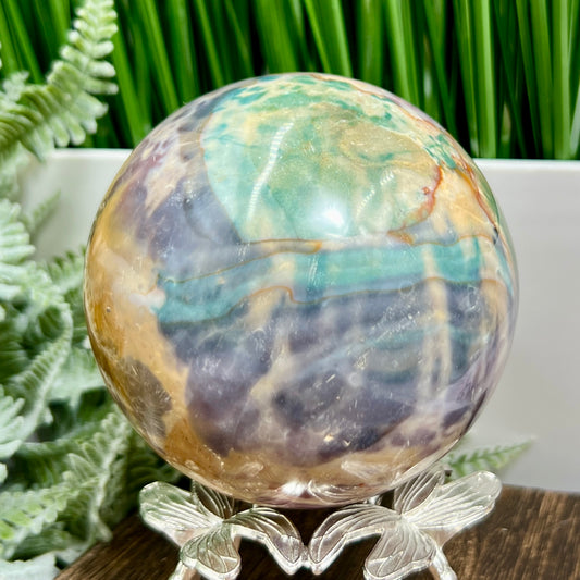 Polychrome Jasper Sphere Large Crystal Ball 916g 88mm