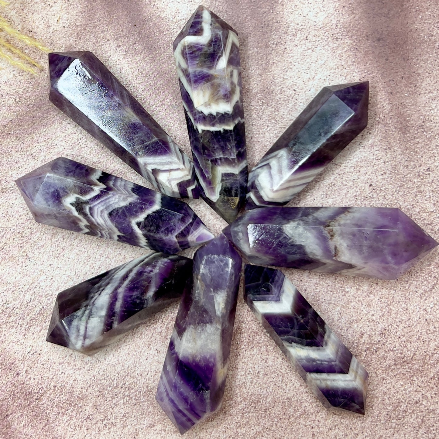 Chevron Dream Amethyst Double Terminated DT Points Crystal Gemstone Generators Australian Seller