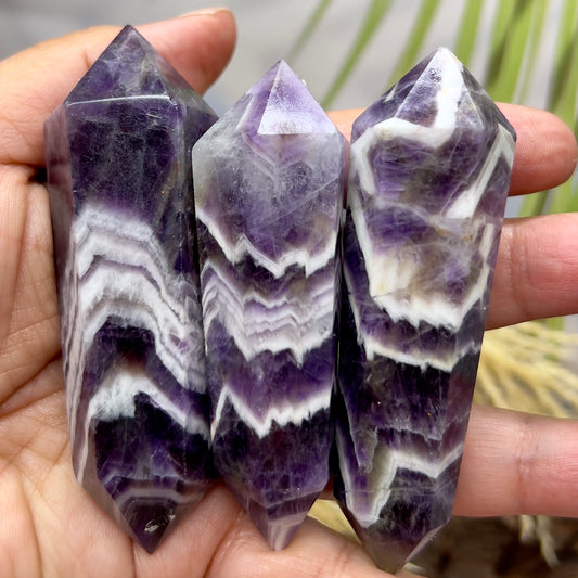 Chevron Dream Amethyst Double Terminated DT Points Crystal Gemstone Generators Australian Seller