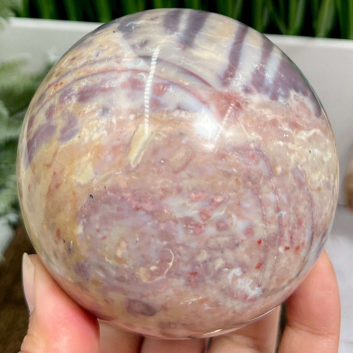 Polychrome Jasper Sphere Large Crystal Ball 916g 88mm