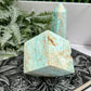 Blue Aragonite Floating Cube Crystal Carving 460g