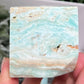 Blue Aragonite Floating Cube Crystal Carving 460g