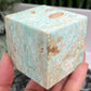 Blue Aragonite Floating Cube Crystal Carving 460g