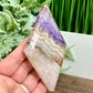 Amethyst with Mexican Lace Agate Rhombus Display with Stand Healing Crystal Carving