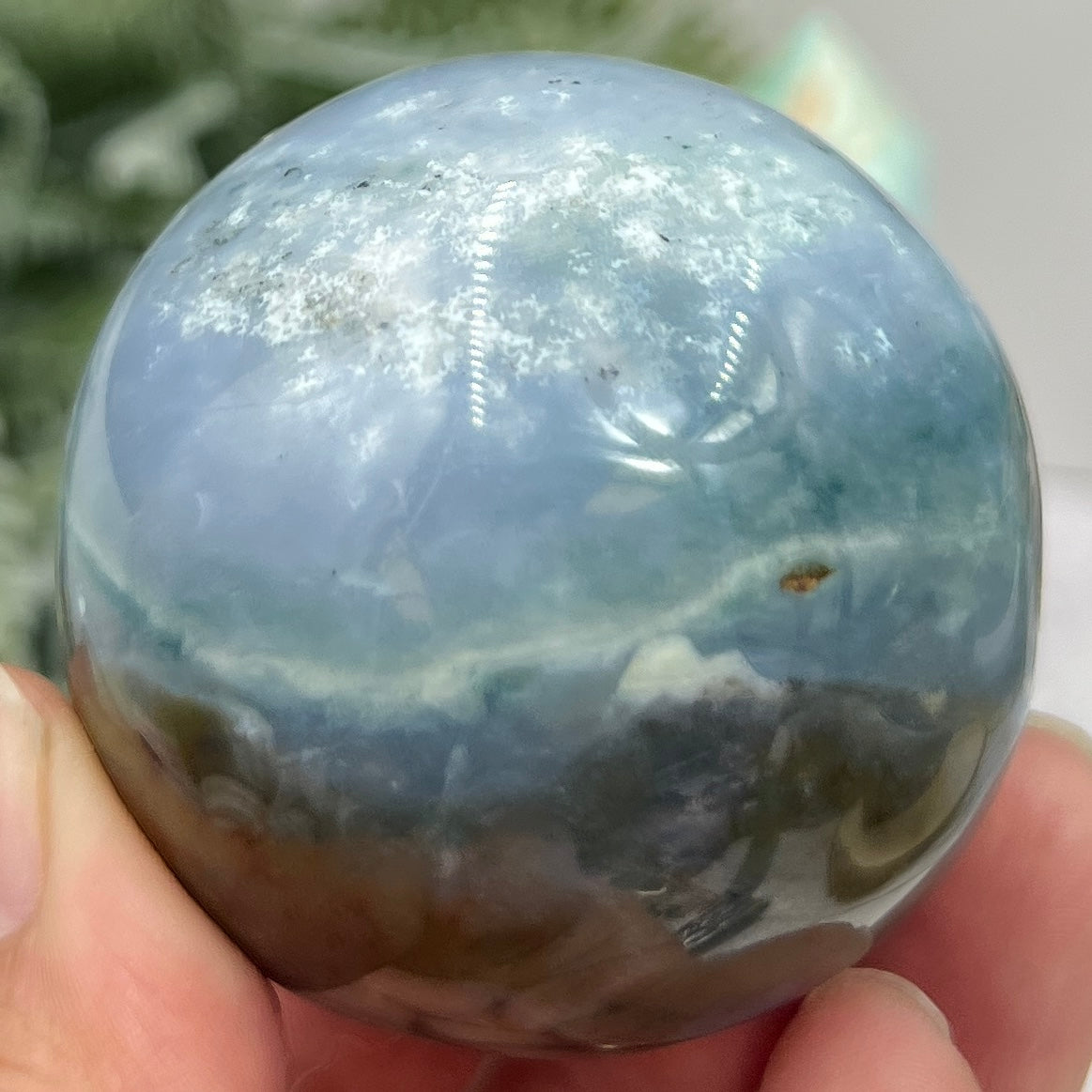 Ocean Sea Jasper Sphere Crystal Ball 212g 54mm