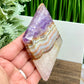 Amethyst with Mexican Lace Agate Rhombus Display with Stand Healing Crystal Carving