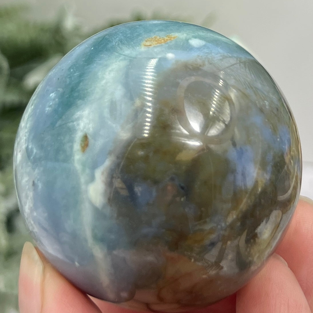 Ocean Sea Jasper Sphere Crystal Ball 212g 54mm