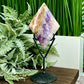 Amethyst with Mexican Lace Agate Rhombus Display with Stand Healing Crystal Carving