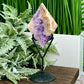 Amethyst with Mexican Lace Agate Rhombus Display with Stand Healing Crystal Carving