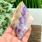 Amethyst with Mexican Lace Agate Rhombus Display with Stand Healing Crystal Carving