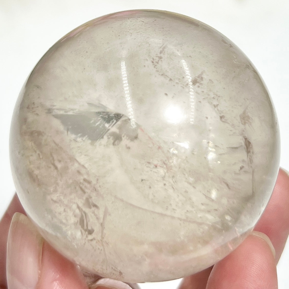 Clear Quartz Sphere Healing Crystal Ball 200g 52mm