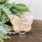 Flower Agate Butterfly With Stand Crystal Carving