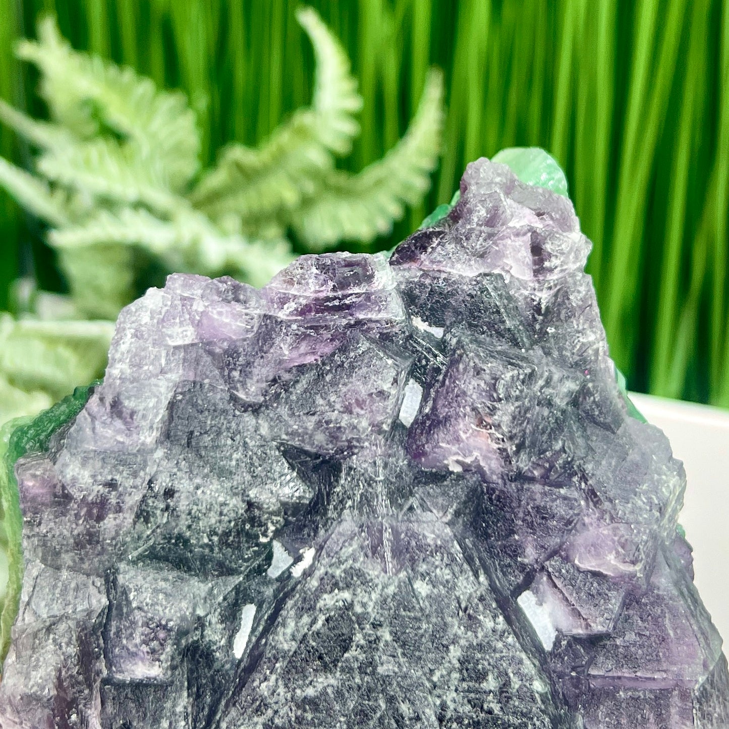 Fluorite Purple Green Cluster With Stand Natural Raw Specimen 1284g