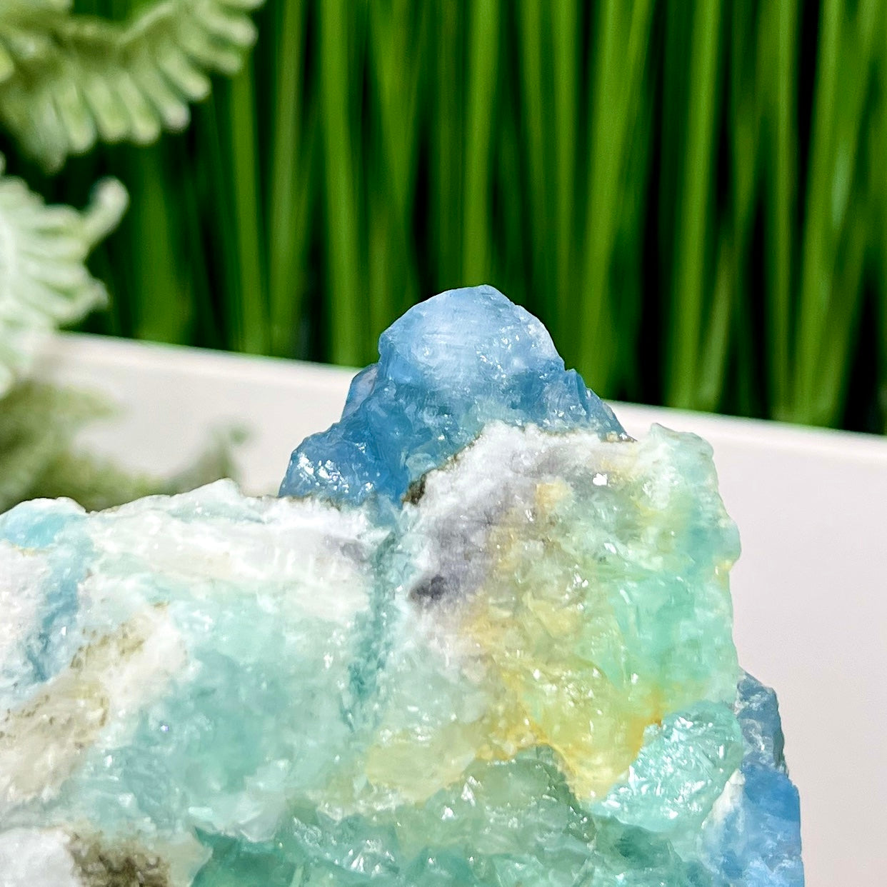 RARE Fluorite Aqua With Stand Cluster Natural Specimen 242g