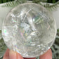 Clear Quartz Sphere Natural High Quality Full of Rainbows Crystal Ball 334g 62mm