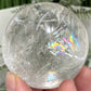 Clear Quartz Sphere Natural High Quality Full of Rainbows Crystal Ball 334g 62mm