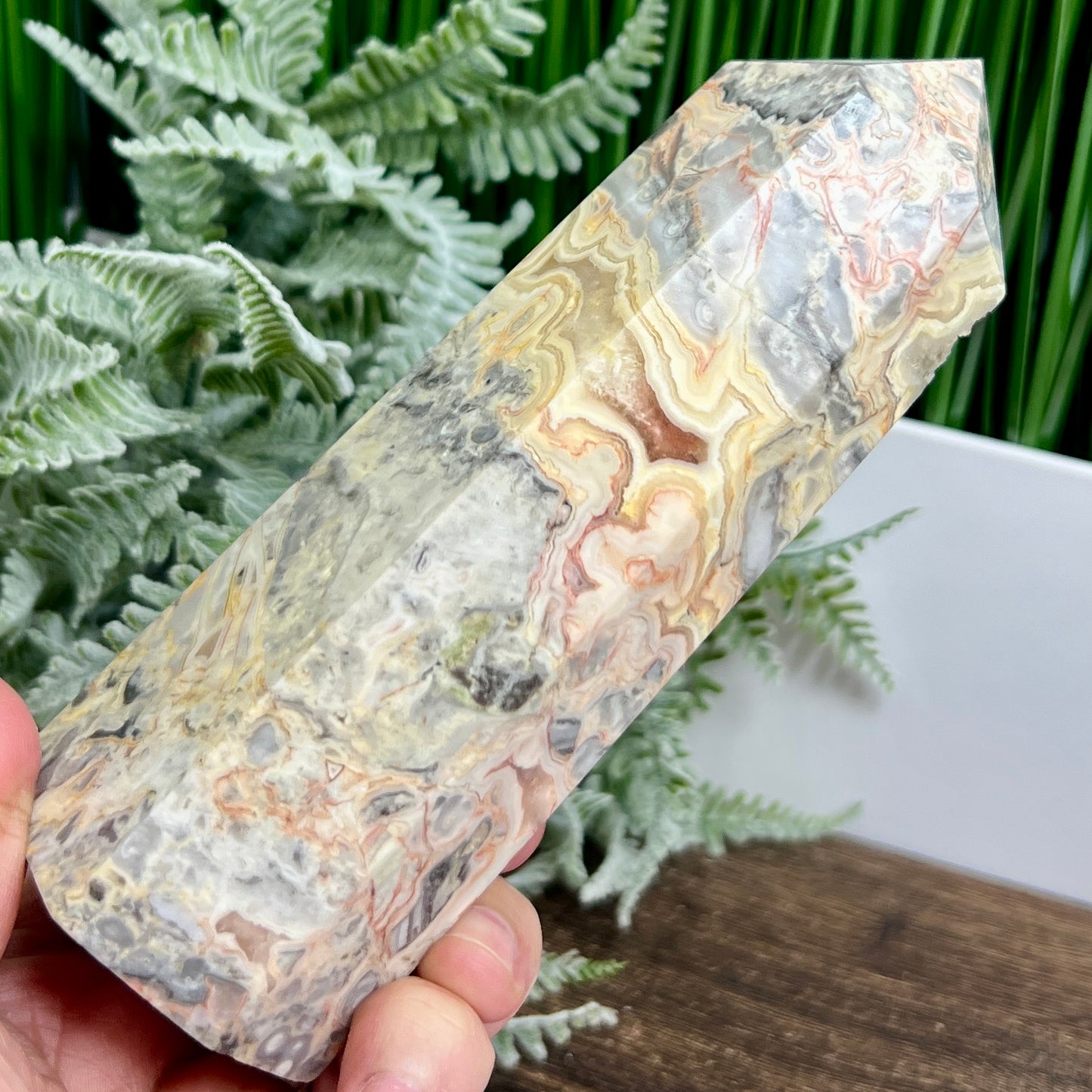 Crazy Lace Agate Tower Crystal Generator 696g 165mm