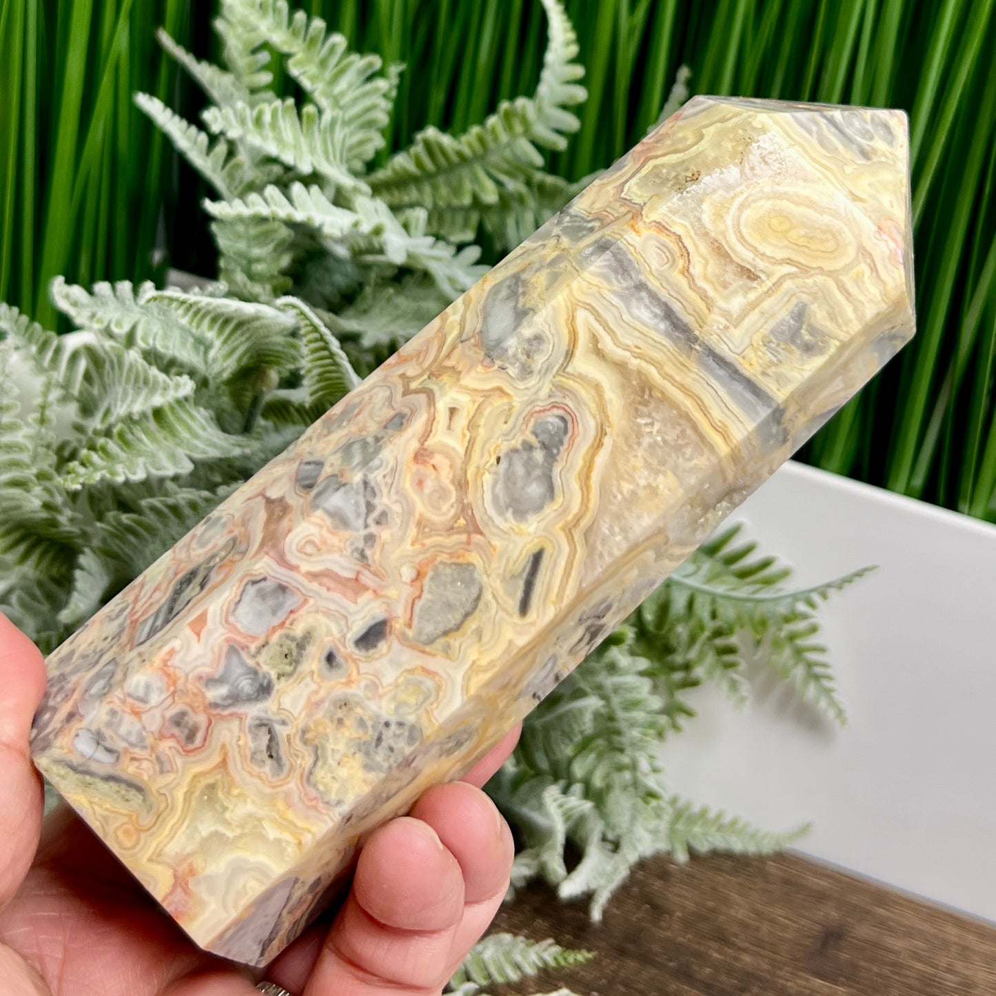 Crazy Lace Agate Tower Crystal Generator 696g 165mm