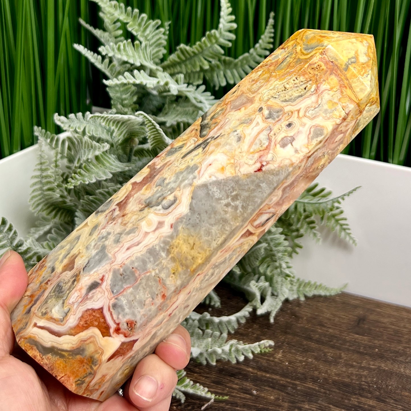 Crazy Lace Agate Tower Crystal Generator 966g 191mm