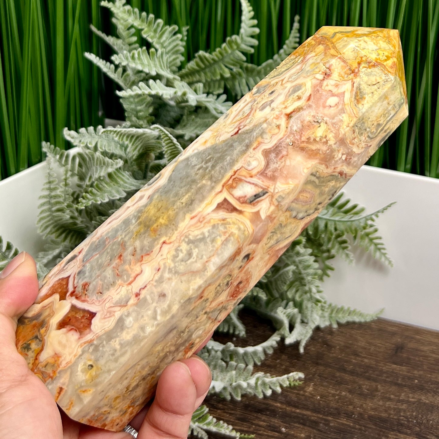 Crazy Lace Agate Tower Crystal Generator 966g 191mm