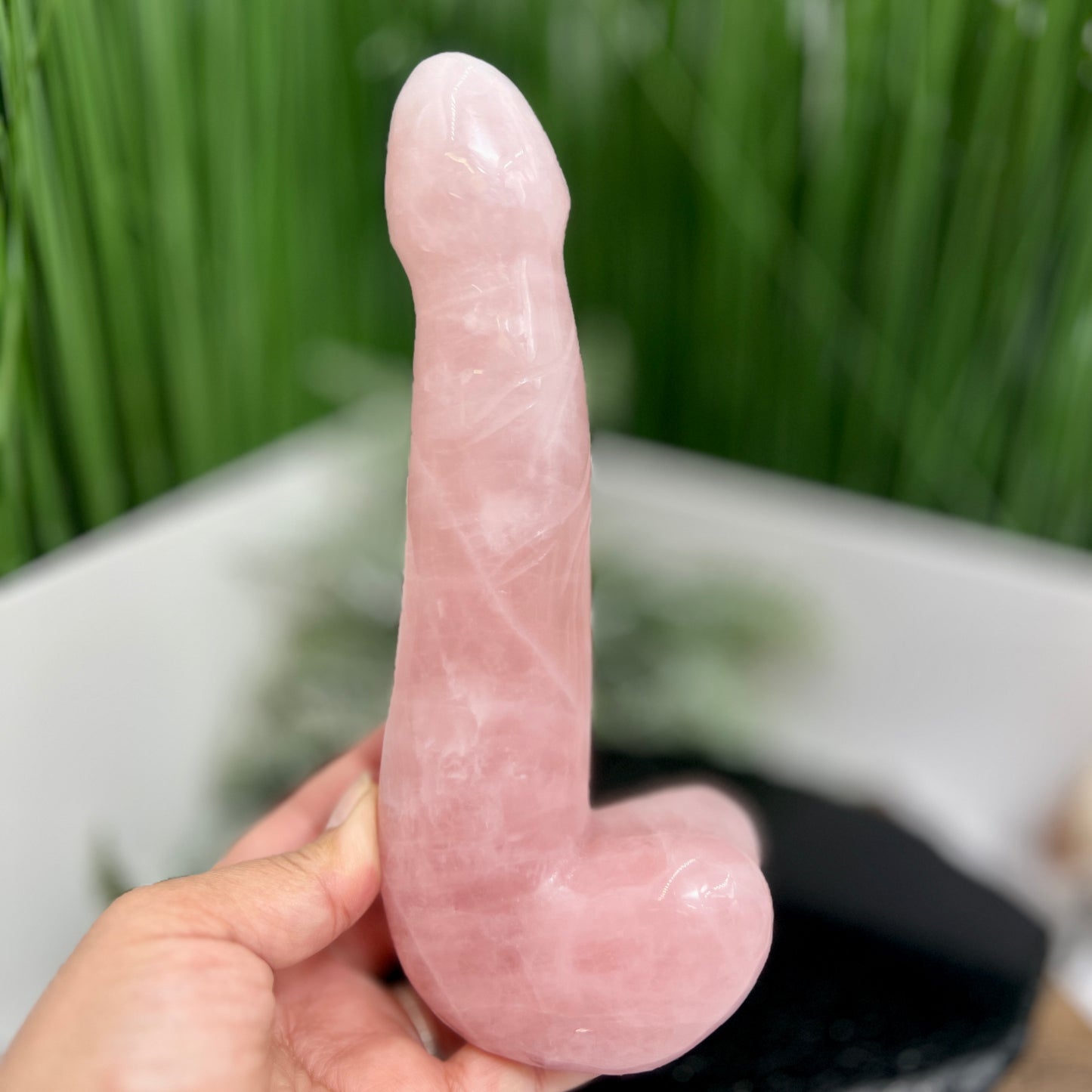 Rose Quartz Penis Pecker Phallus Man Part Crystal Decoration 904g 207mm