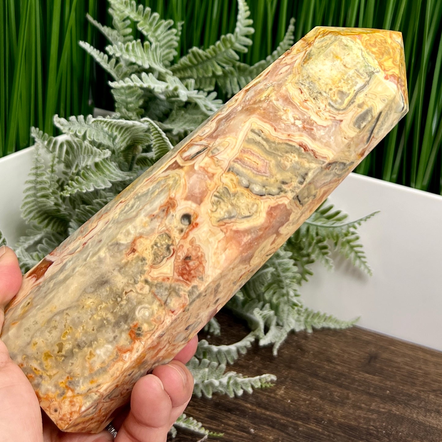 Crazy Lace Agate Tower Crystal Generator 966g 191mm