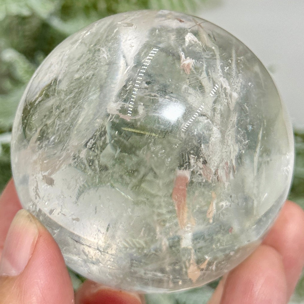 Clear Quartz Sphere Natural High Quality Full of Rainbows Crystal Ball 353g 63mm