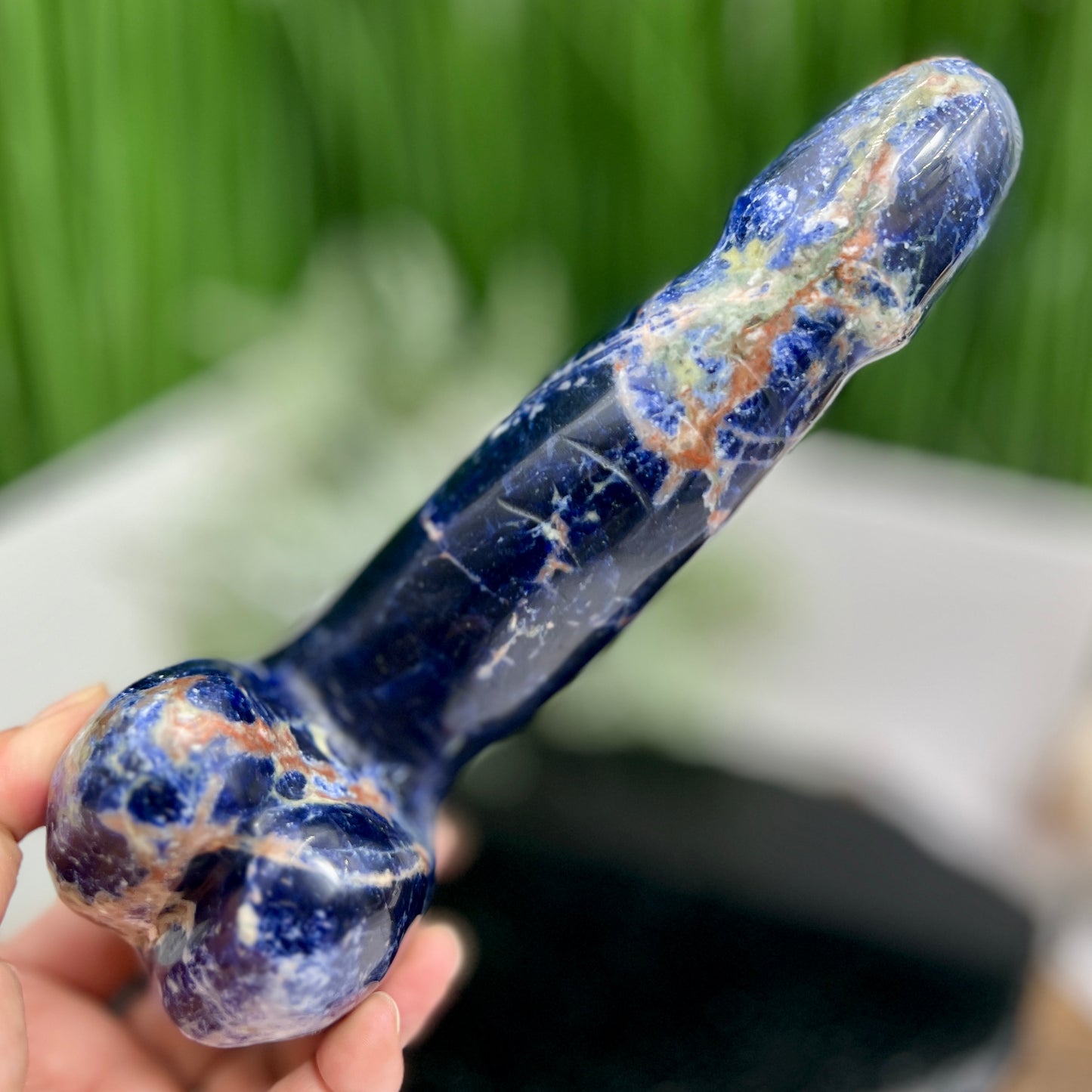 Sodalite Sunstone Penis Pecker Phallus Man Part Crystal Decoration 982g 202mm