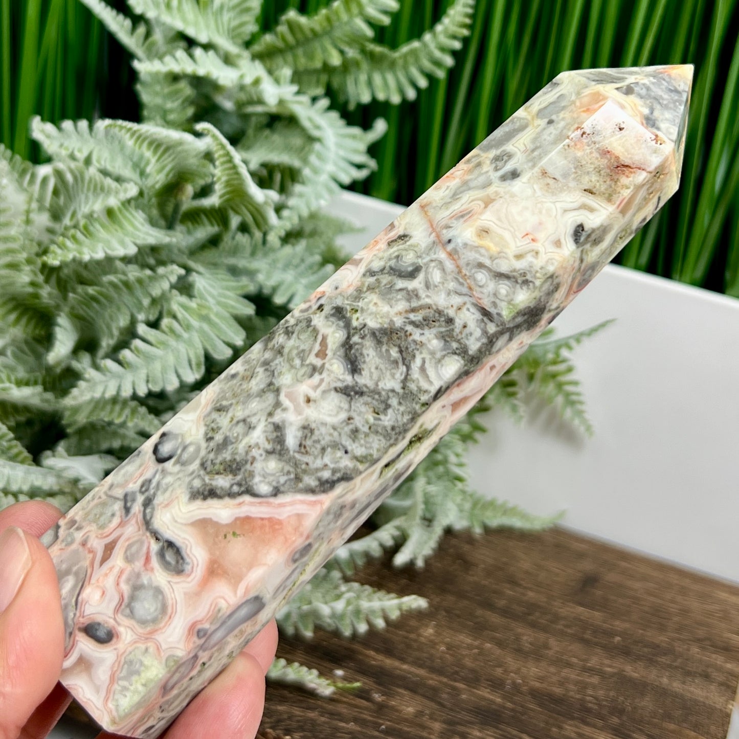 Crazy Lace Agate Tower Crystal Generator 326g 158mm