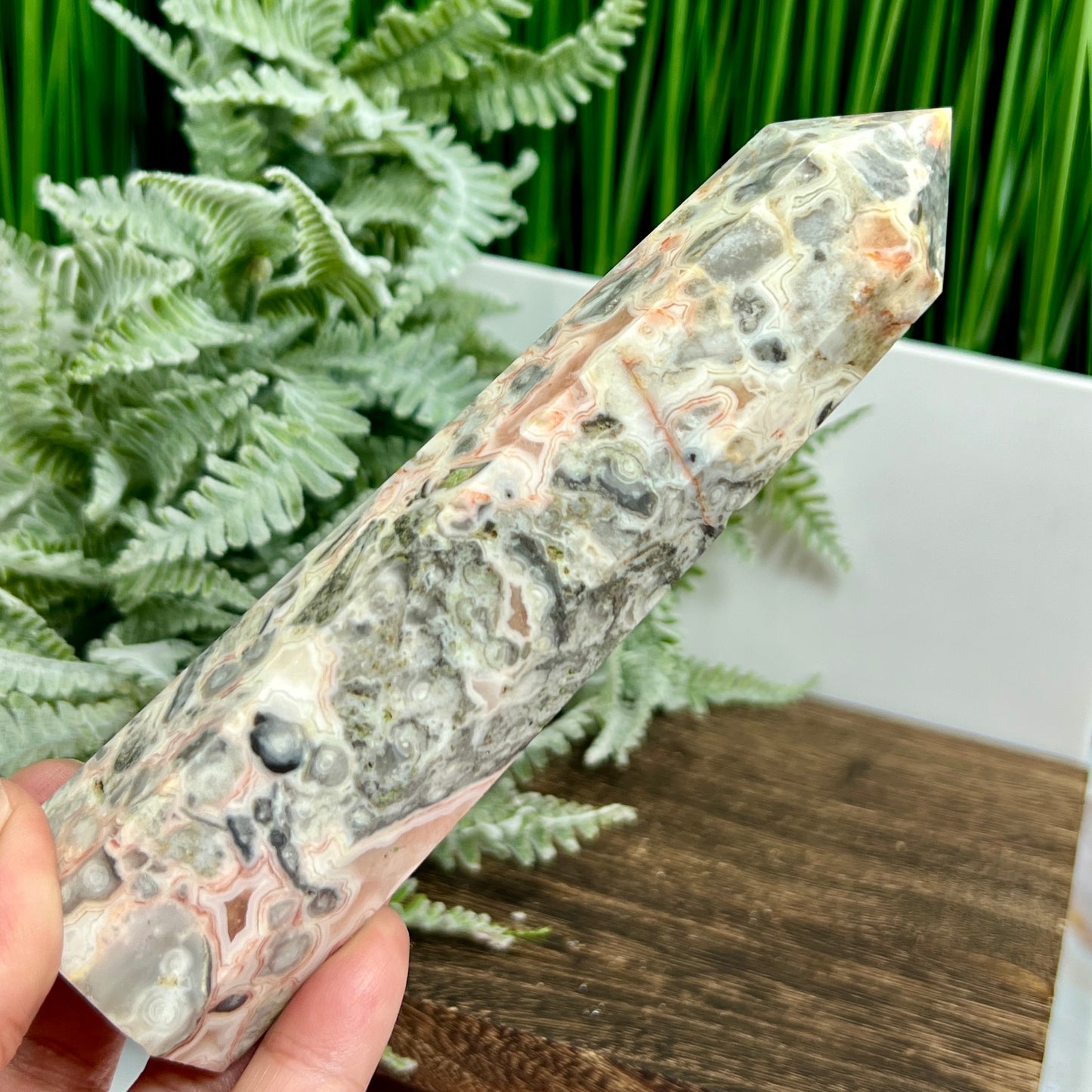 Crazy Lace Agate Tower Crystal Generator 326g 158mm