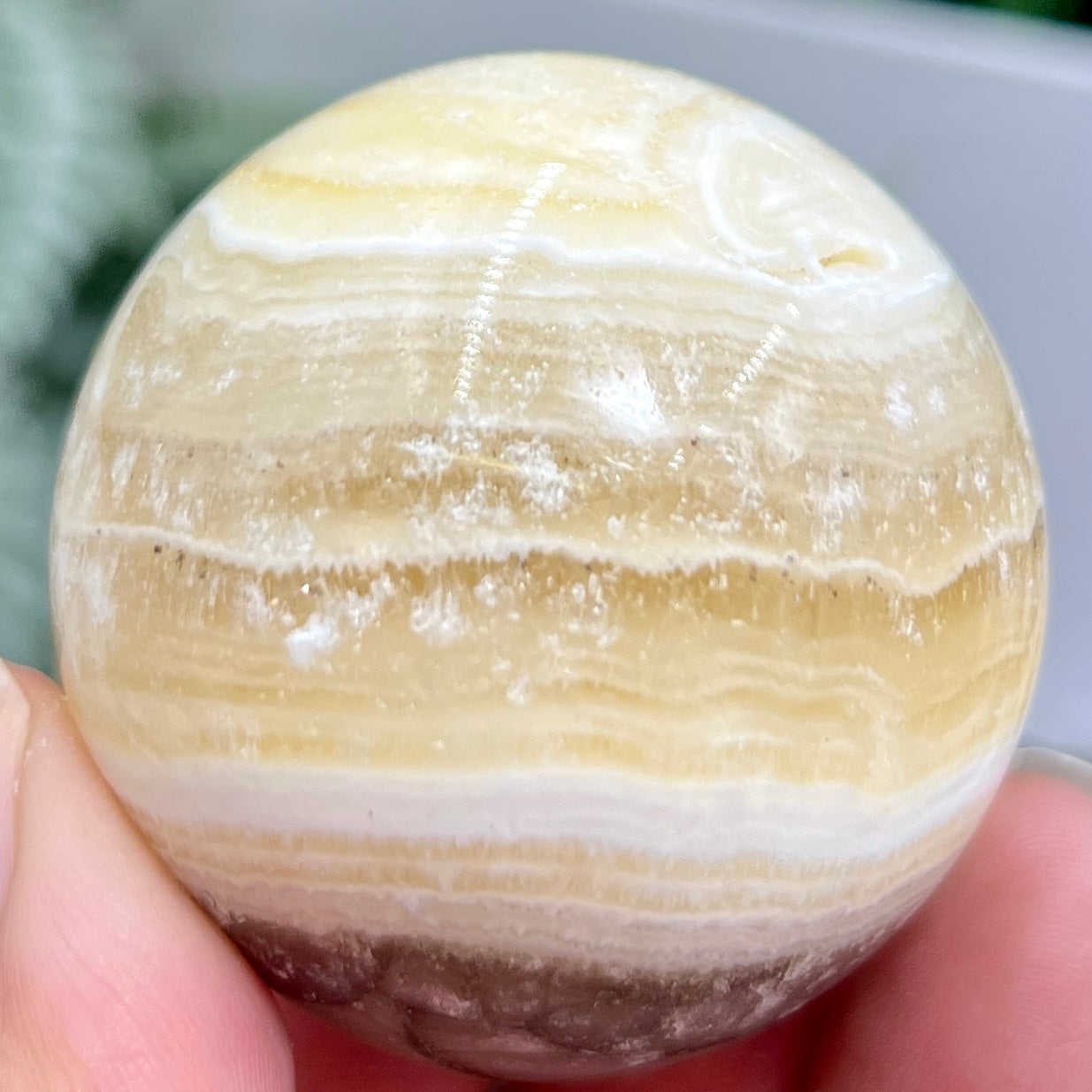 Zebra Calcite Sphere Healing Crystal Ball 156g 48mm