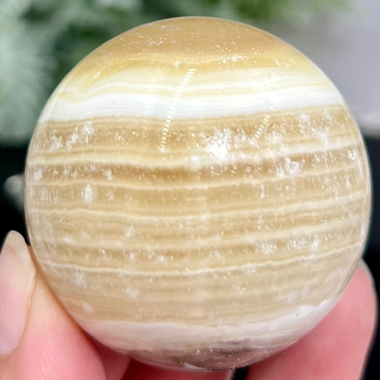 Zebra Calcite Sphere Healing Crystal Ball 156g 48mm