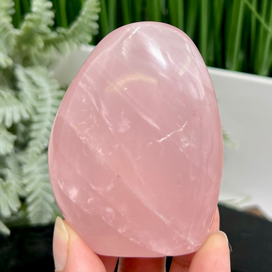 Rose Quartz Flame Free Form Healing Carving 194g 73mm