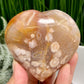 Flower Agate Heart with Stand Crystal 336g