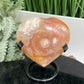 Flower Agate Heart with Stand Crystal 336g