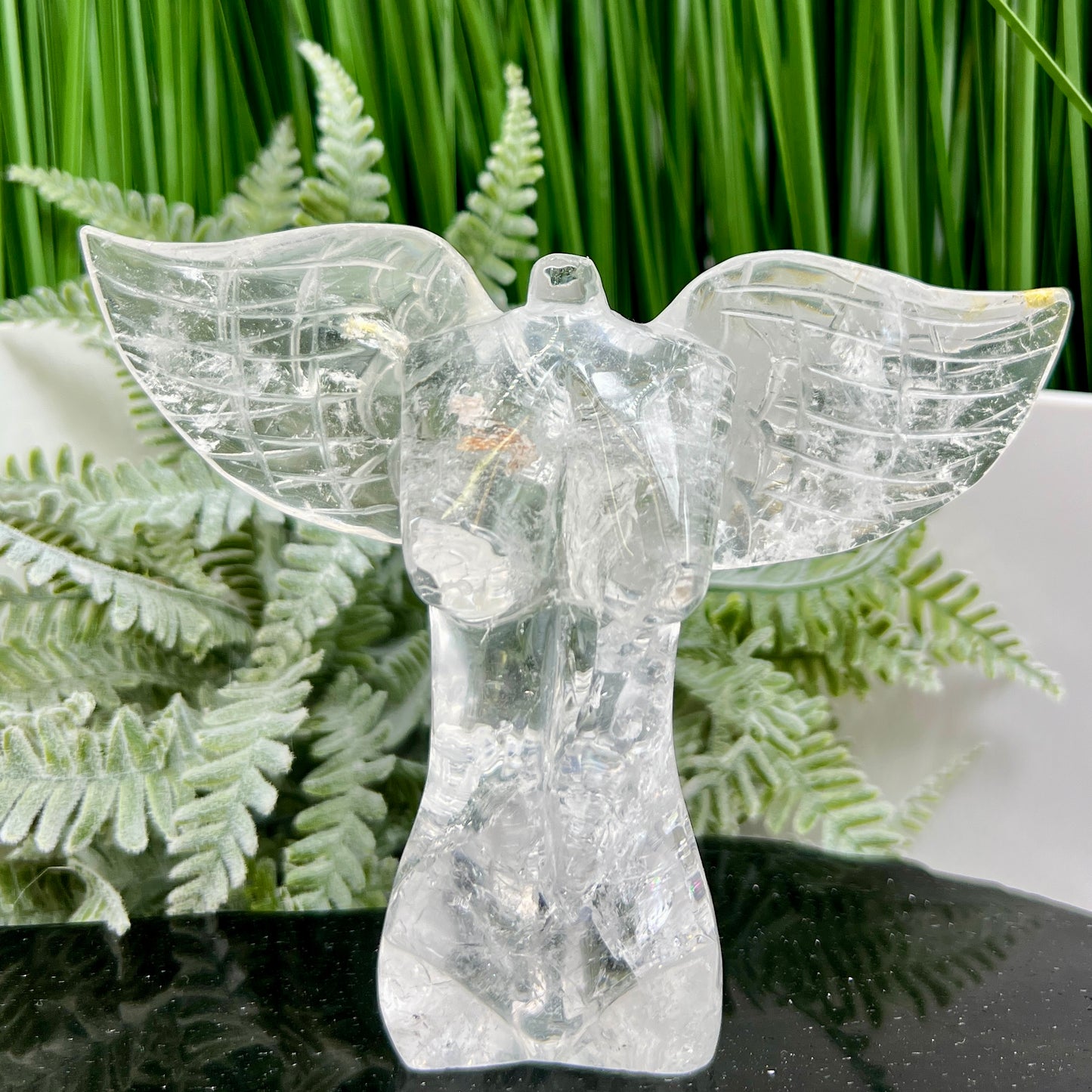 Clear Quartz Goddess Angel Female Torso with Wings Crystal 318g 110mm