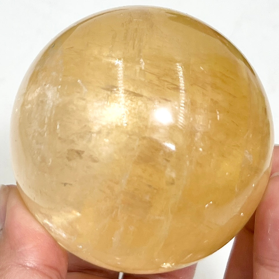 Honey Calcite Sphere Healing Crystal Ball 500g 70mm