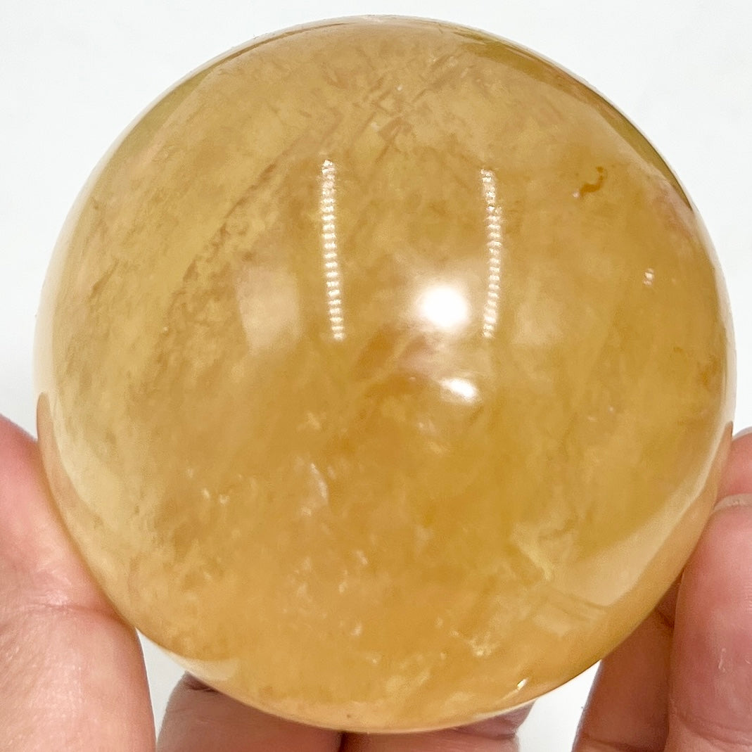 Honey Calcite Sphere Healing Crystal Ball 500g 70mm