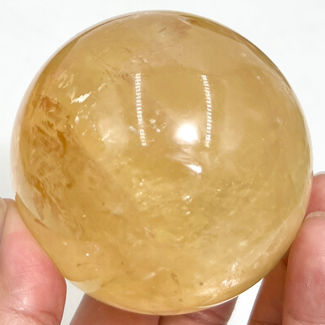 Honey Calcite Sphere Healing Crystal Ball 500g 70mm