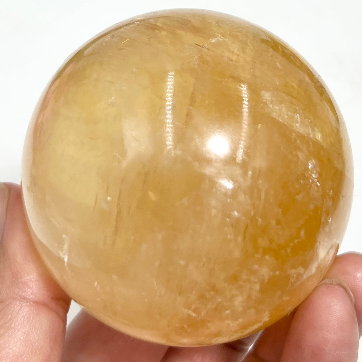 Honey Calcite Sphere Healing Crystal Ball 484g 69mm