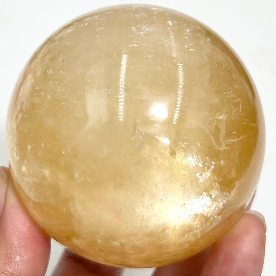 Honey Calcite Sphere Healing Crystal Ball 484g 69mm