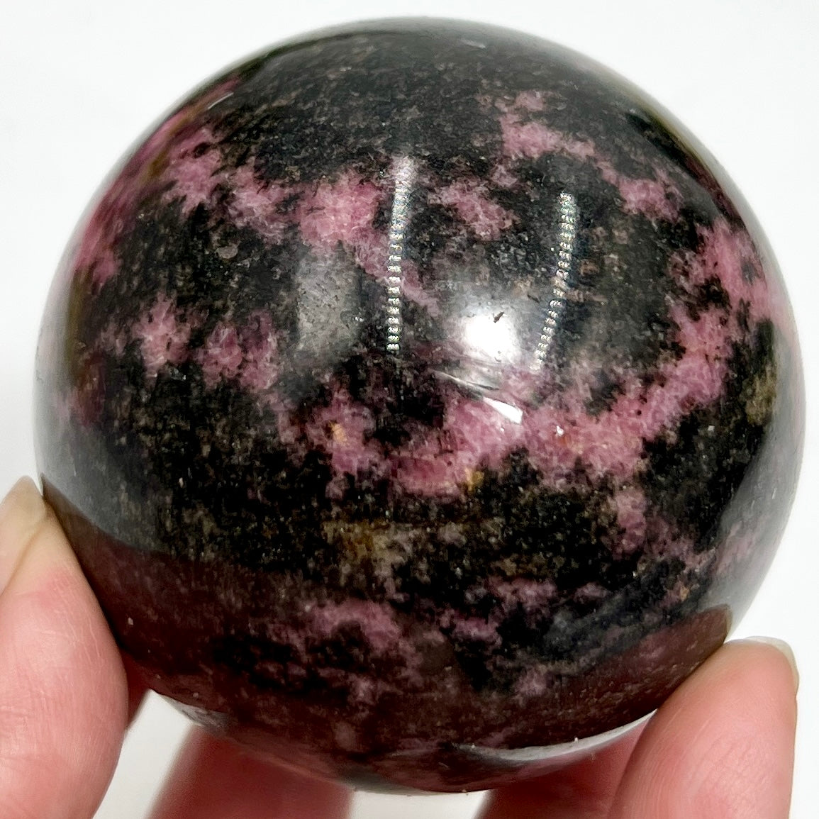 Rhodonite Sphere Healing Crystal Ball 562g 66mm